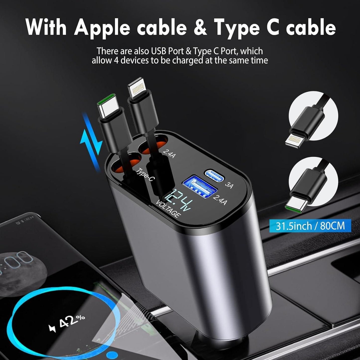 4-Port USB Car Charger