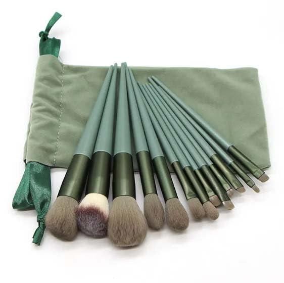 Green makeup brush set