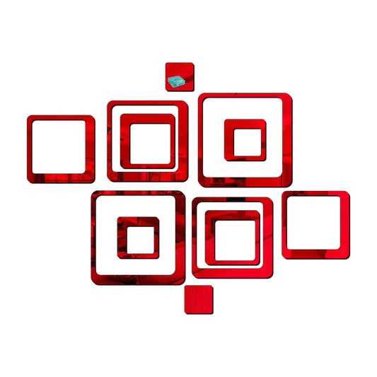 Red wall mirror sticker